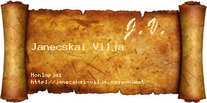Janecskai Vilja névjegykártya